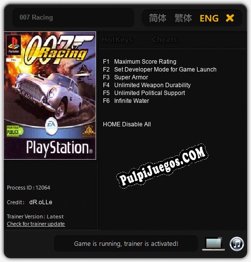 Entrenador liberado a 007 Racing [v1.0.3]