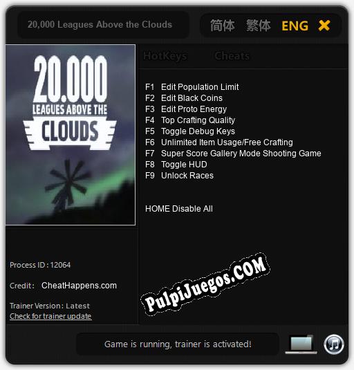 Entrenador liberado a 20,000 Leagues Above the Clouds [v1.0.7]