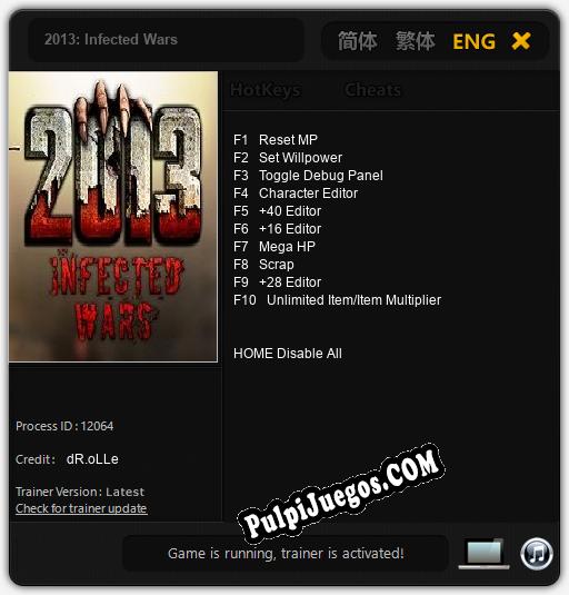 2013: Infected Wars: Treinador (V1.0.37)