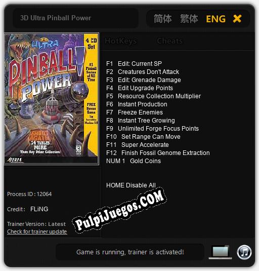 Entrenador liberado a 3D Ultra Pinball Power [v1.0.9]