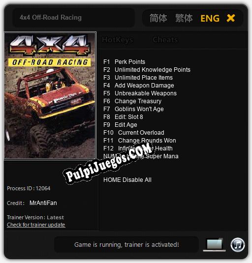 4x4 Off-Road Racing: Cheats, Trainer +13 [MrAntiFan]