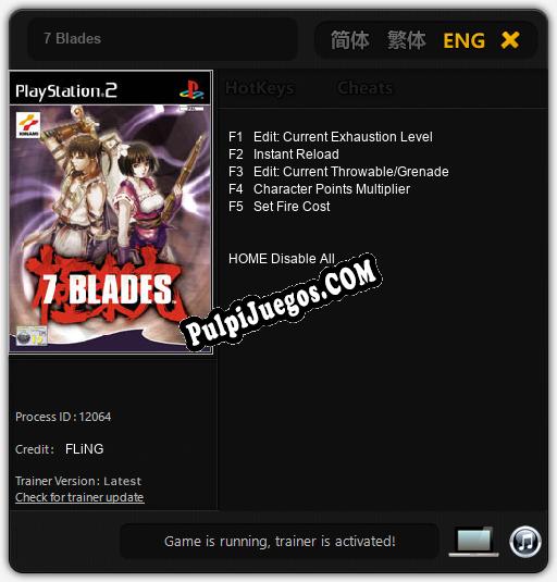 Entrenador liberado a 7 Blades [v1.0.5]