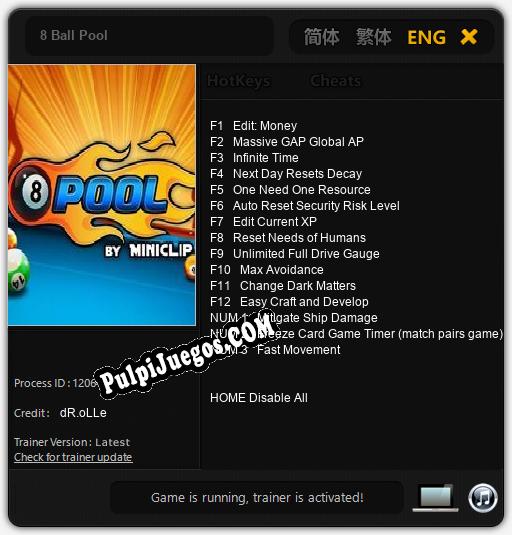 8 Ball Pool: Cheats, Trainer +15 [dR.oLLe]