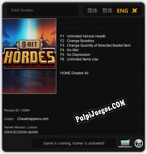 Entrenador liberado a 8-bit Hordes [v1.0.1]