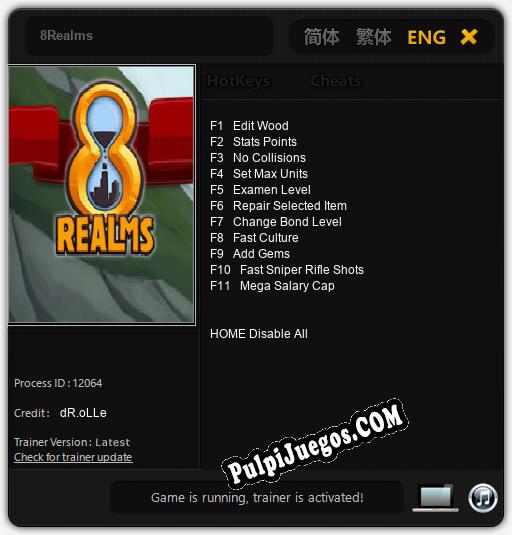 Entrenador liberado a 8Realms [v1.0.8]