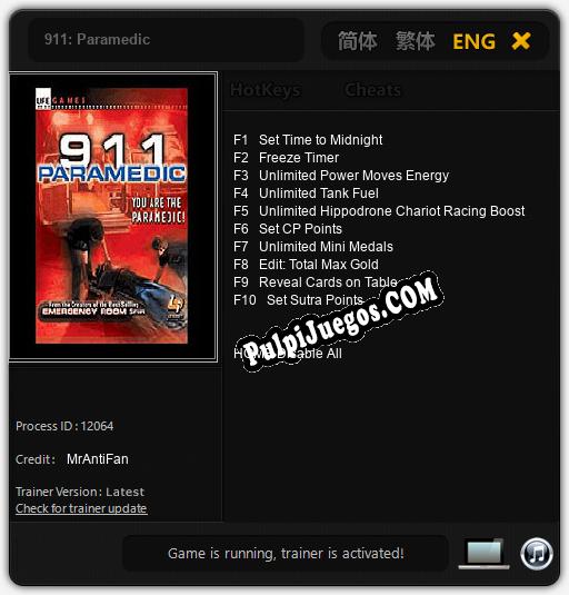 911: Paramedic: Cheats, Trainer +10 [MrAntiFan]