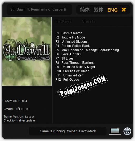 9th Dawn II: Remnants of Caspartia: Cheats, Trainer +12 [dR.oLLe]