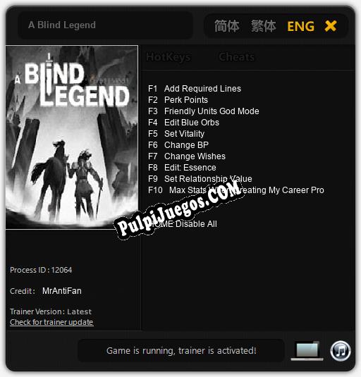 A Blind Legend: Cheats, Trainer +10 [MrAntiFan]