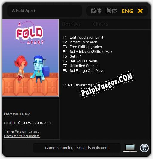 A Fold Apart: Treinador (V1.0.11)