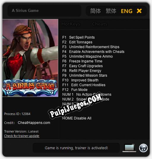 Entrenador liberado a A Sirius Game [v1.0.6]