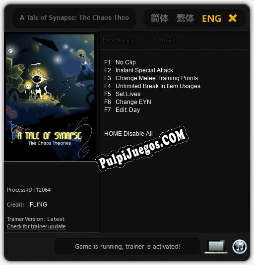 Entrenador liberado a A Tale of Synapse: The Chaos Theories [v1.0.3]