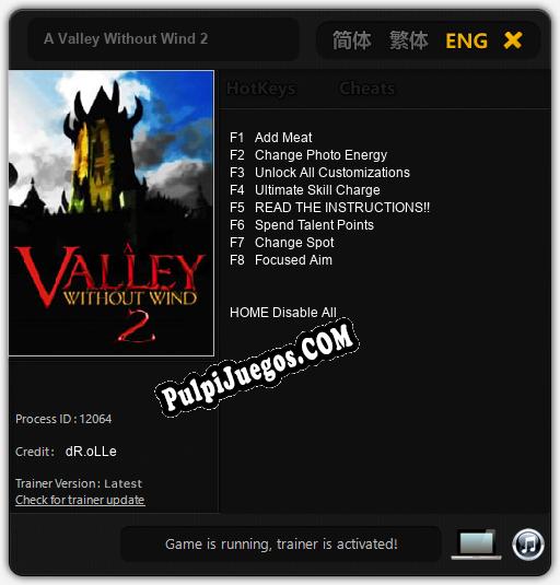 Entrenador liberado a A Valley Without Wind 2 [v1.0.8]