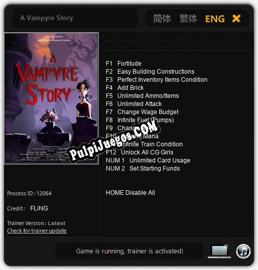 Entrenador liberado a A Vampyre Story [v1.0.1]