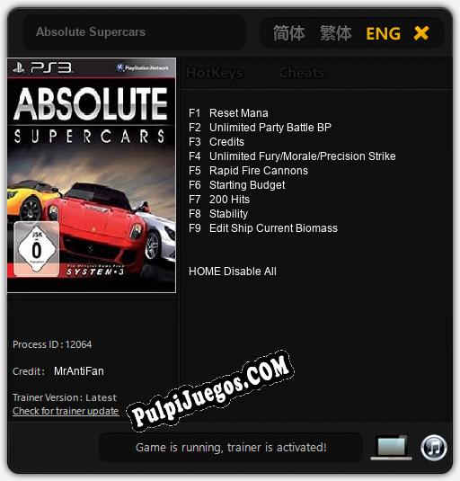 Entrenador liberado a Absolute Supercars [v1.0.7]