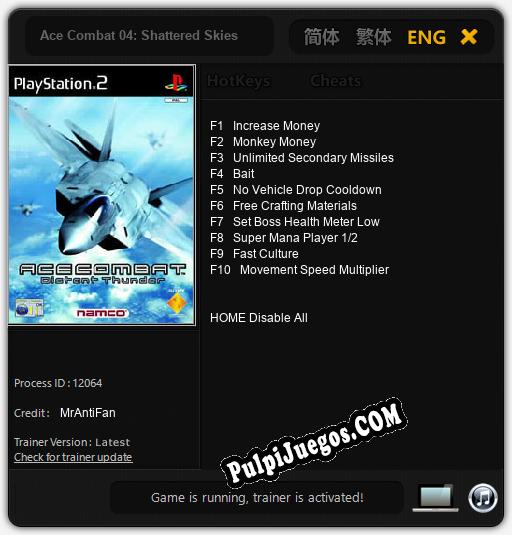 Entrenador liberado a Ace Combat 04: Shattered Skies [v1.0.1]