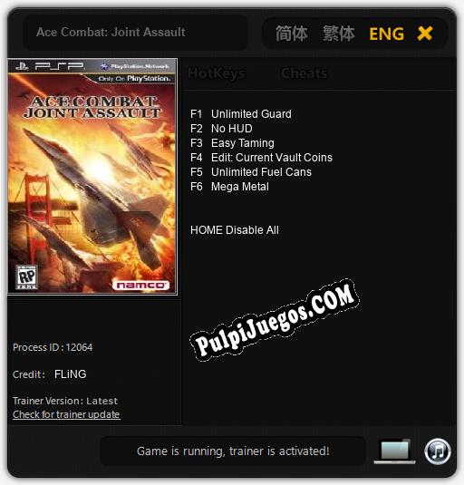 Ace Combat: Joint Assault: Cheats, Trainer +6 [FLiNG]