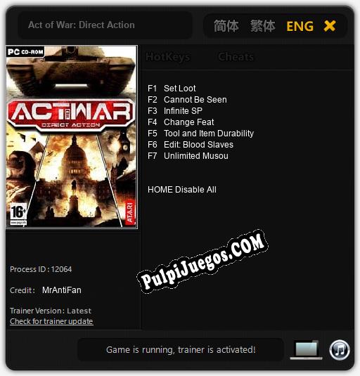 Act of War: Direct Action: Cheats, Trainer +7 [MrAntiFan]