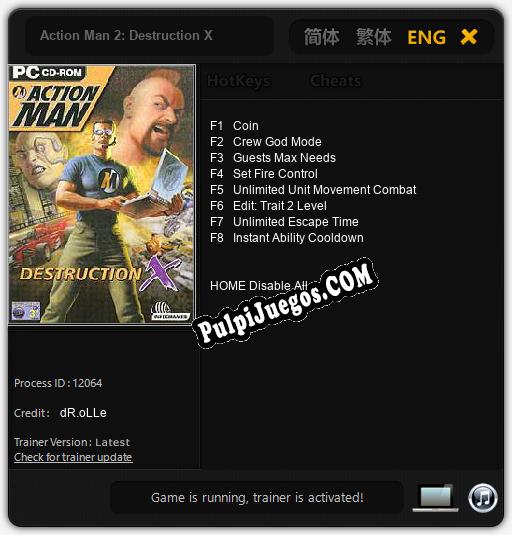 Action Man 2: Destruction X: Cheats, Trainer +8 [dR.oLLe]