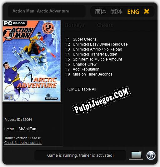 Action Man: Arctic Adventure: Cheats, Trainer +8 [MrAntiFan]