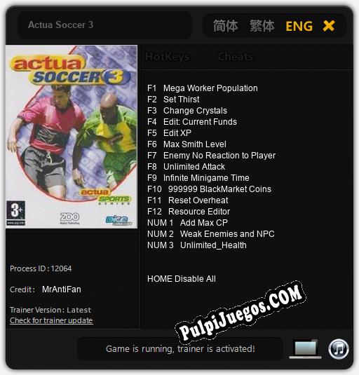 Actua Soccer 3: Treinador (V1.0.69)