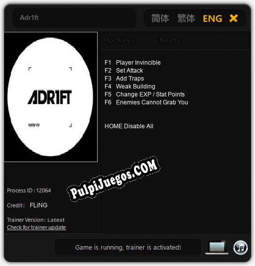 Entrenador liberado a Adr1ft [v1.0.1]