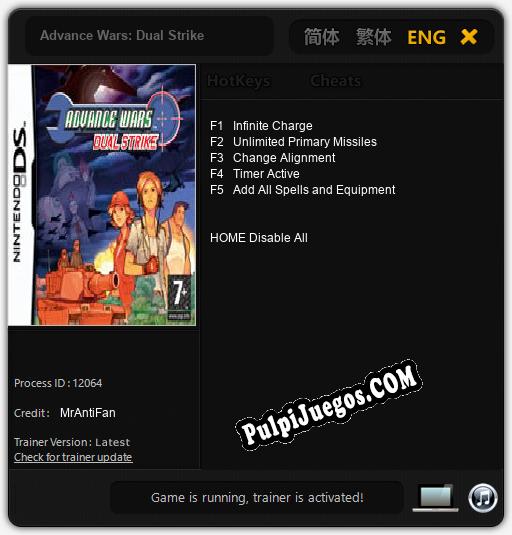 Advance Wars: Dual Strike: Treinador (V1.0.95)