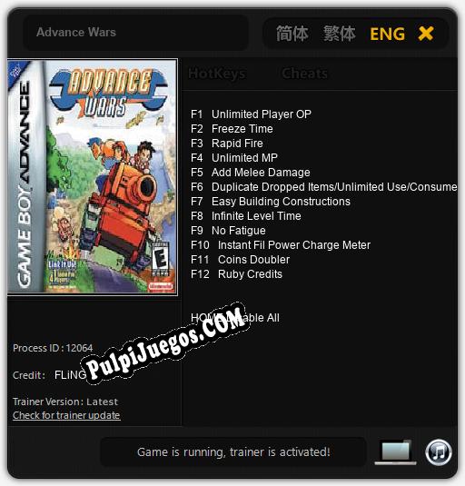 Entrenador liberado a Advance Wars [v1.0.8]