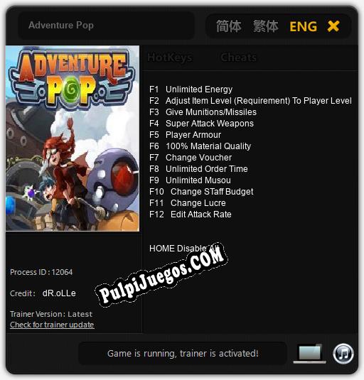 Adventure Pop: Cheats, Trainer +12 [dR.oLLe]