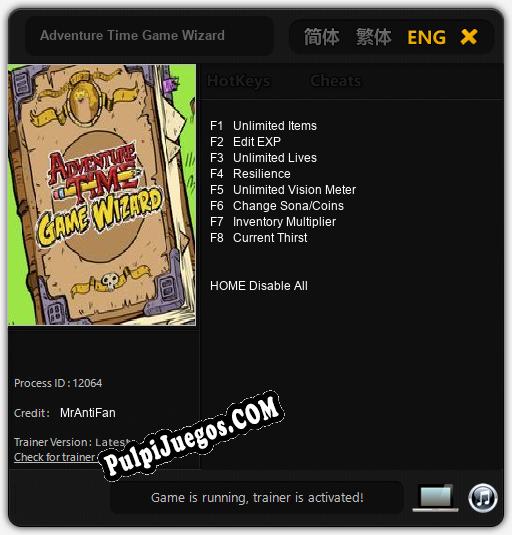 Adventure Time Game Wizard: Cheats, Trainer +8 [MrAntiFan]