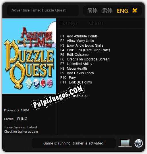 Adventure Time: Puzzle Quest: Cheats, Trainer +11 [FLiNG]