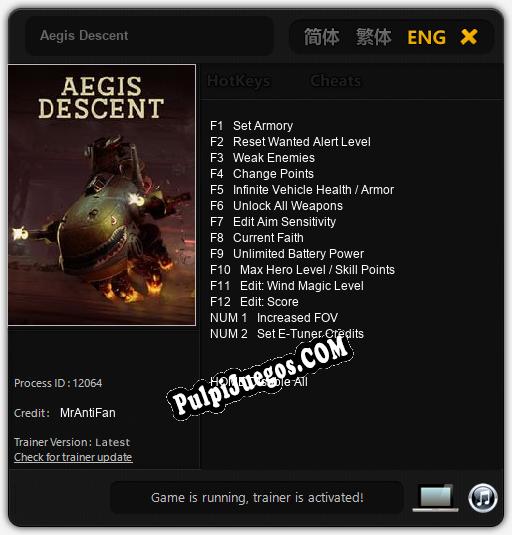 Entrenador liberado a Aegis Descent [v1.0.9]