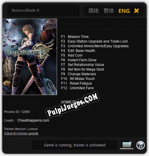 Entrenador liberado a AeternoBlade II [v1.0.3]