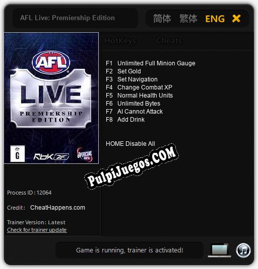 Entrenador liberado a AFL Live: Premiership Edition [v1.0.2]