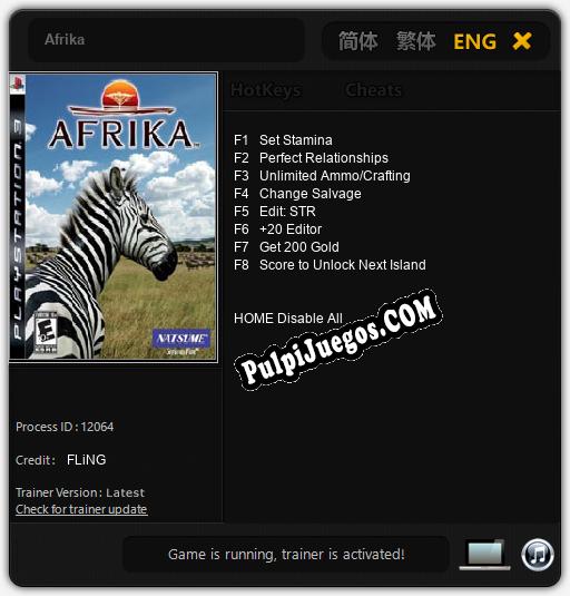 Afrika: Trainer +8 [v1.8]