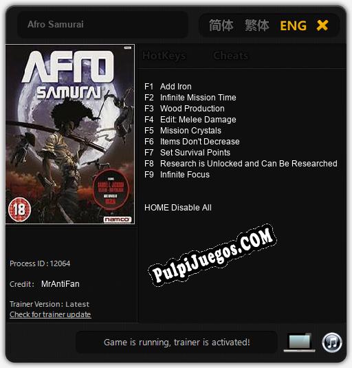 Afro Samurai: Cheats, Trainer +9 [MrAntiFan]