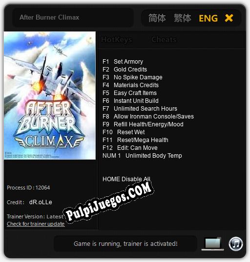 After Burner Climax: Trainer +13 [v1.1]