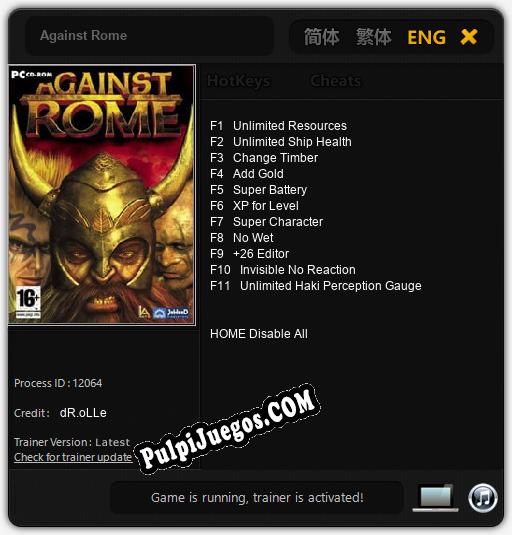 Against Rome: Cheats, Trainer +11 [dR.oLLe]