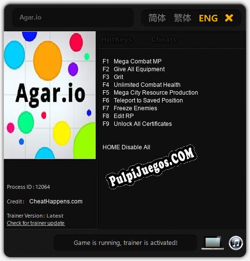 Agar.io: Trainer +9 [v1.2]