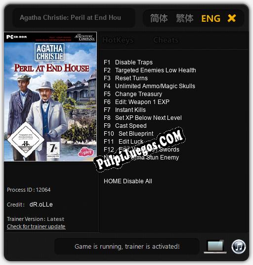 Agatha Christie: Peril at End House: Trainer +13 [v1.6]