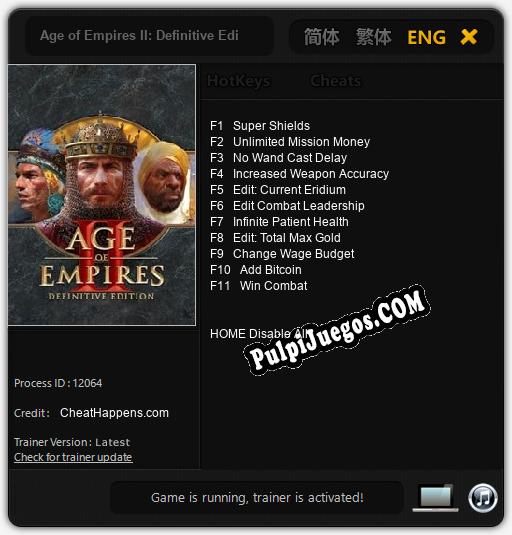 Age of Empires II: Definitive Edition: Cheats, Trainer +11 [CheatHappens.com]