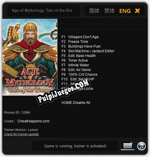 Age of Mythology: Tale of the Dragon: Cheats, Trainer +12 [CheatHappens.com]