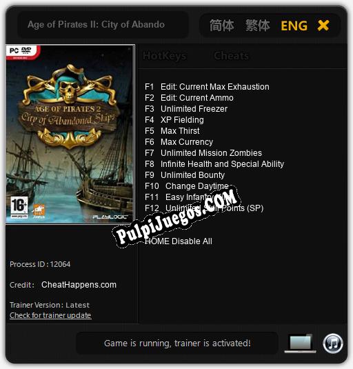 Age of Pirates II: City of Abandoned Ships: Trainer +12 [v1.4]