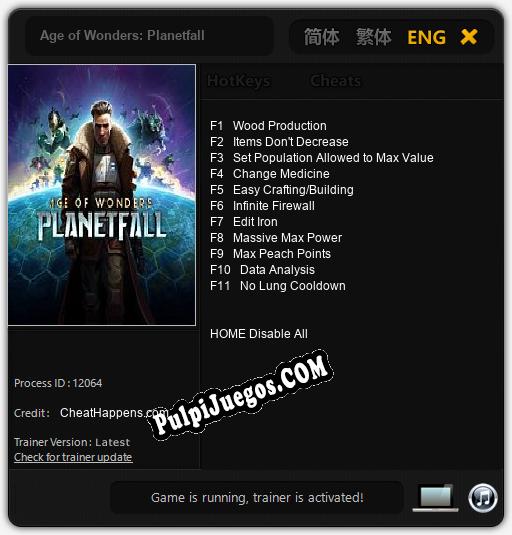 Age of Wonders: Planetfall: Treinador (V1.0.82)