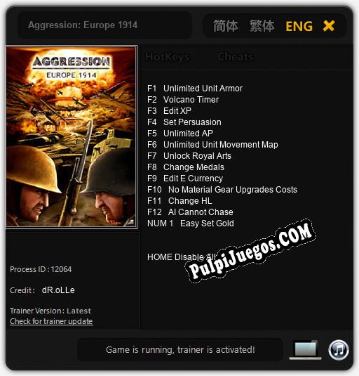 Aggression: Europe 1914: Cheats, Trainer +13 [dR.oLLe]