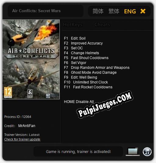 Air Conflicts: Secret Wars: Trainer +11 [v1.3]