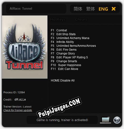 AiRace: Tunnel: Cheats, Trainer +11 [dR.oLLe]