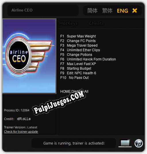 Airline CEO: Cheats, Trainer +10 [dR.oLLe]