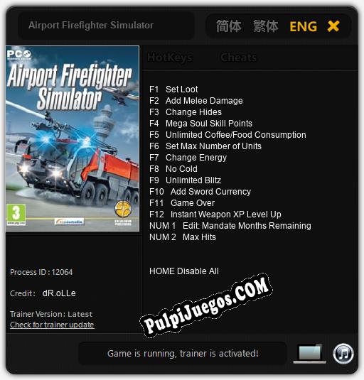 Airport Firefighter Simulator: Trainer +14 [v1.9]