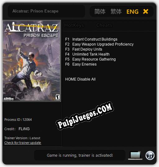 Alcatraz: Prison Escape: Treinador (V1.0.60)