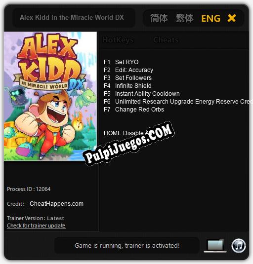 Alex Kidd in the Miracle World DX: Trainer +7 [v1.2]